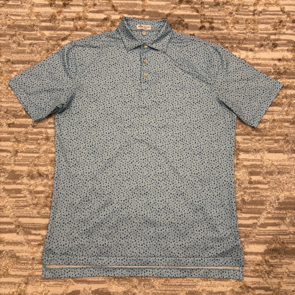 Peter Millar Summer Comfort Performance Golf Polo Mens Medium Sailboat Print